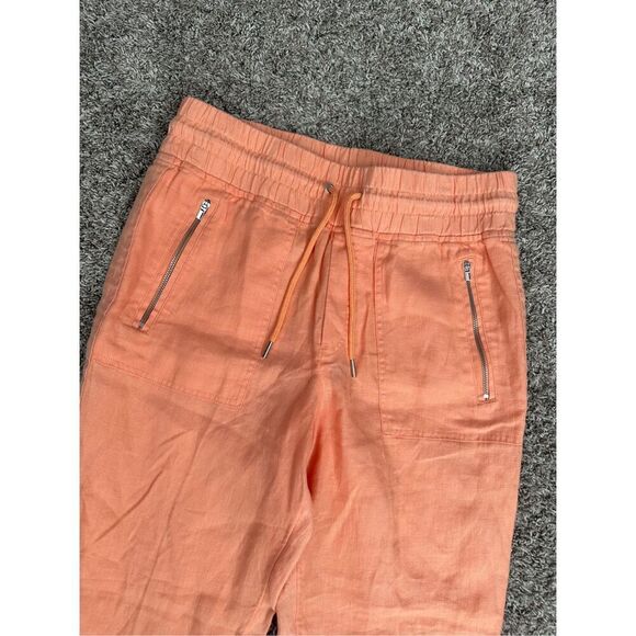 Athleta Cabo Linen Jogger Pants Women’s 8 M peach orange drawstring pockets - Picture 11 of 11